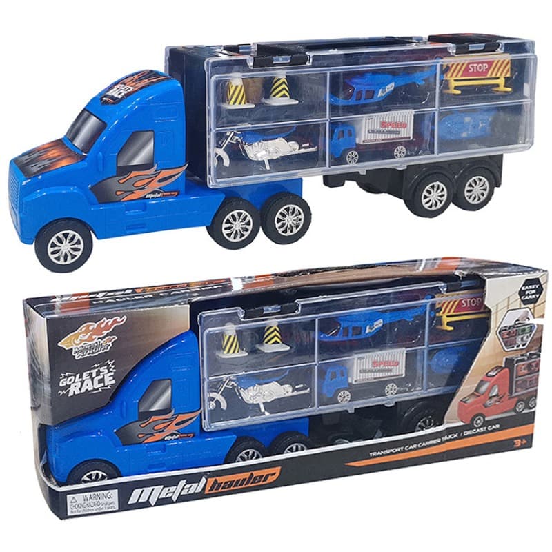 First Kid Little Ant Metal Hauler 1:35 Scale Police Transport Car Carrier Truck Set thumbnail 2