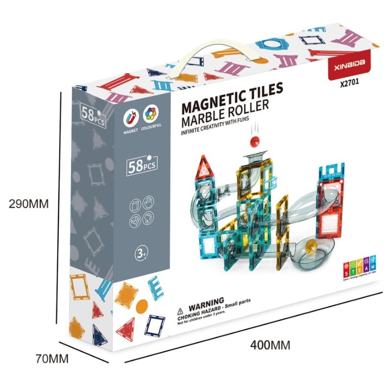 Magnetic Tiles Marble Roller - 58 Pcs