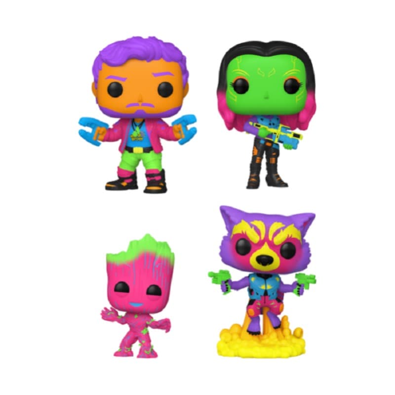 Funko Pop Marvel Black Light Glow 4 Pack Figures thumbnail 2