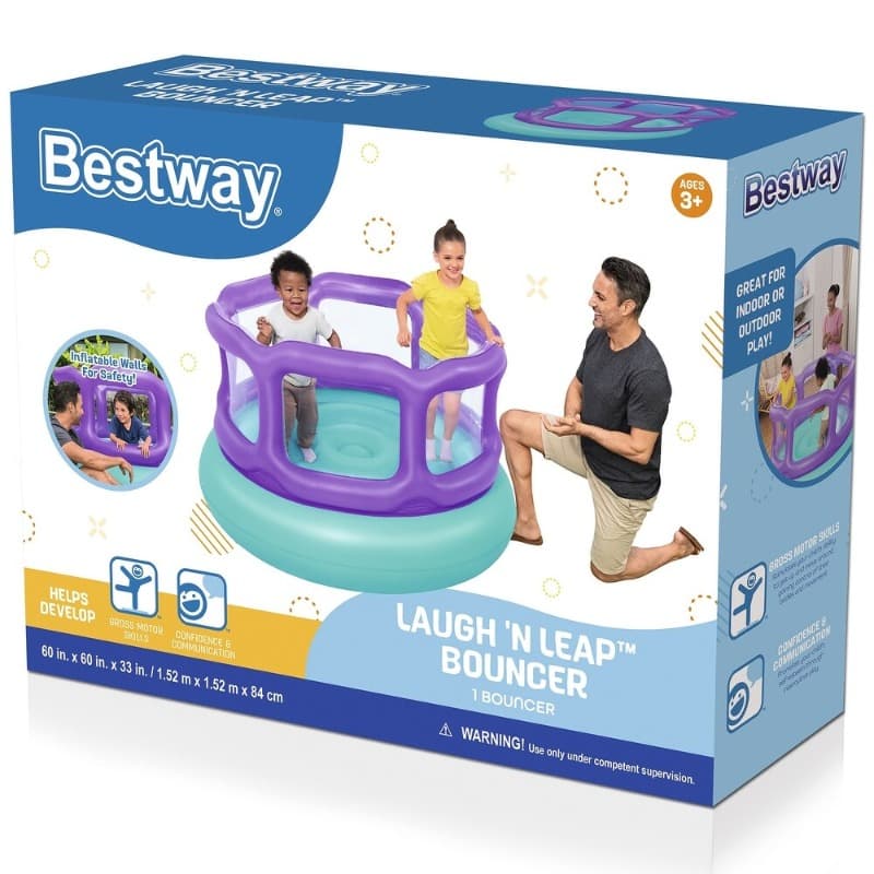 Bestway Laugh And Leap Kids Inflatable Bouncer - Purple thumbnail 3
