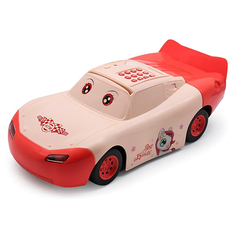 Fingerprint Money Bank Car Pink