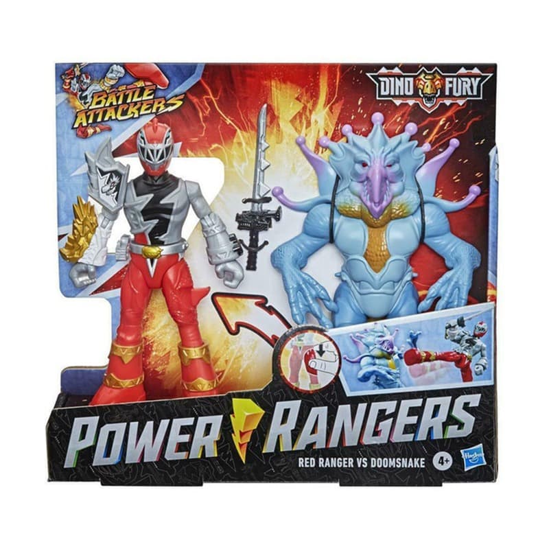 Power Rangers Dino Fury Battle Attackers Red Ranger vs. Doomsnake