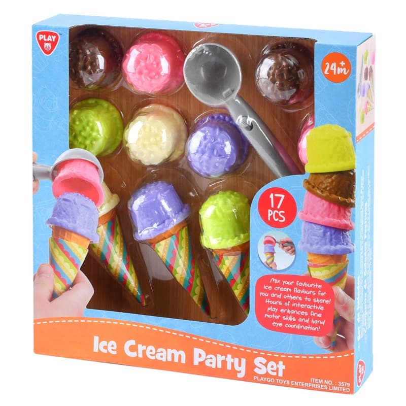 PlayGo Ice Cream Party Pretend Play Set 17 Pieces
