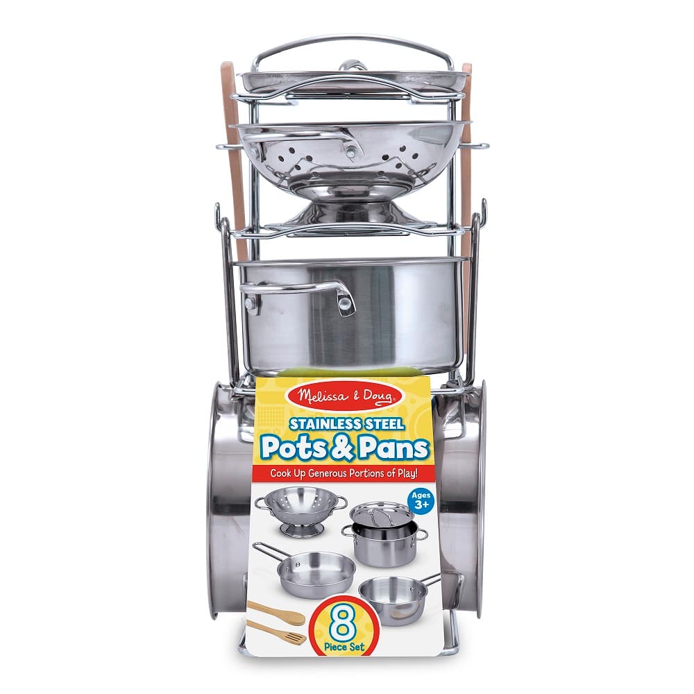 Melissa And Doug Stainless Steel Pots And Pans Set thumbnail 2