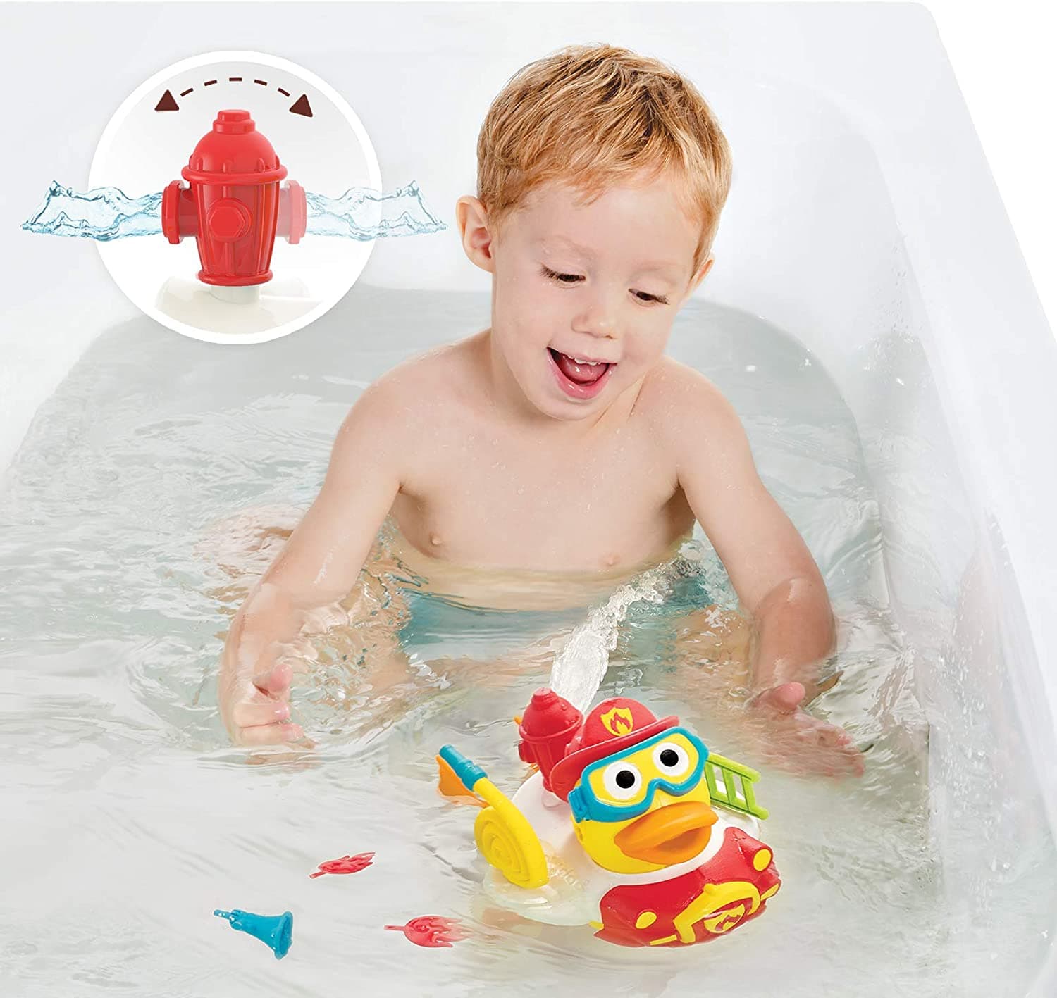 Yookidoo - Jet Duck - Create A Fire Fighter Kids Bath Toy thumbnail 5