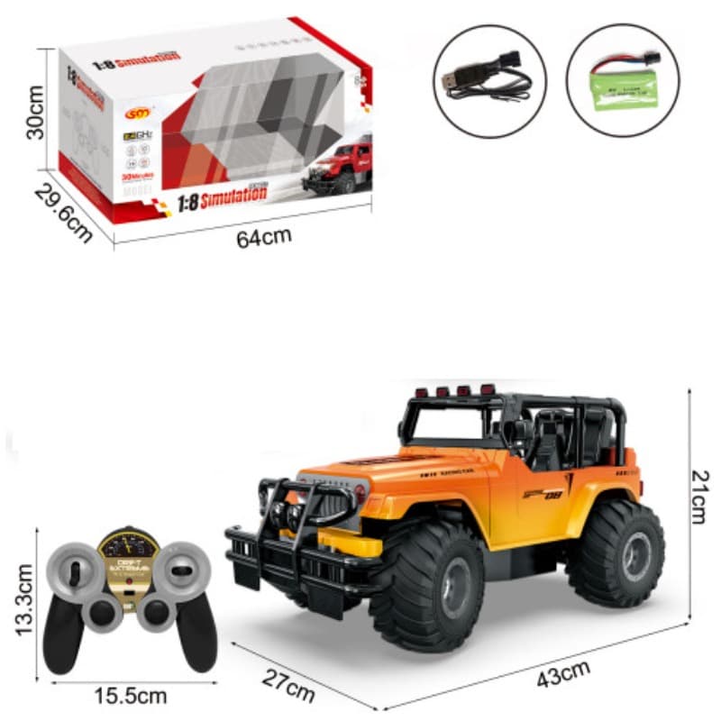 Eddie 1:8 Simulation Remote Control Off Road Car Assorted Colors thumbnail 2