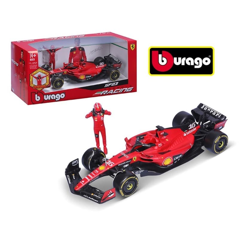 Bburago 1:24 Ferrari SF-23 with Charles Leclerc Figure thumbnail 2