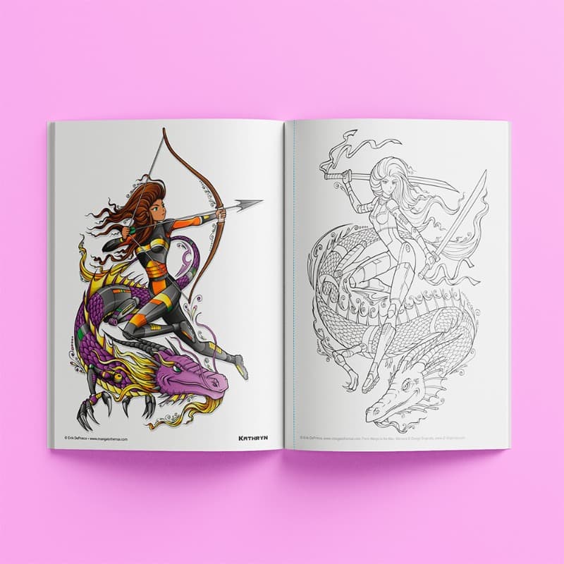 Hinkler Manga to the Max Drawing and Coloring Book - Warriors thumbnail 2