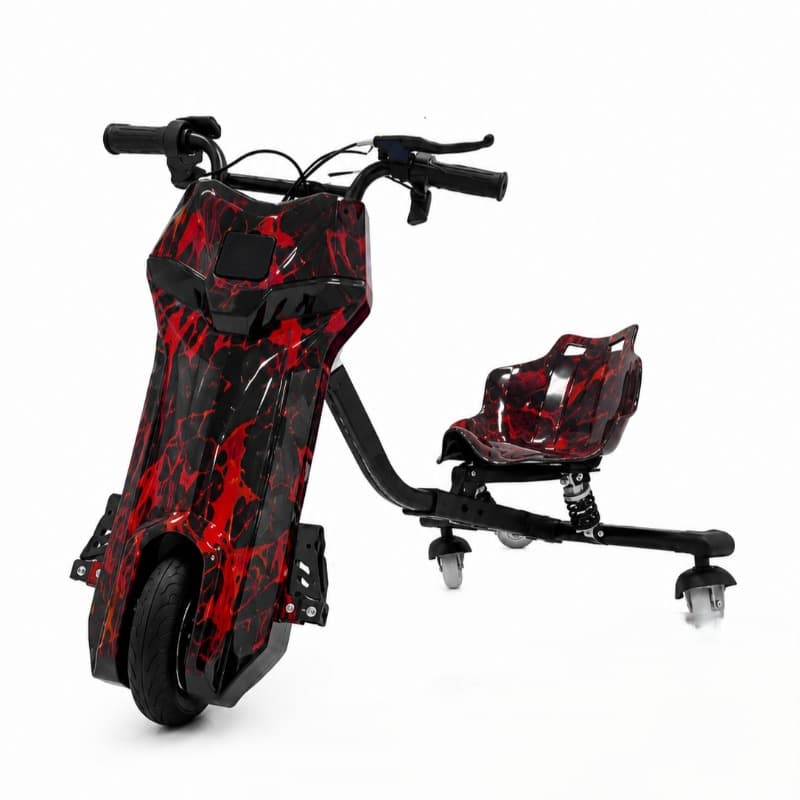 First Drive Kids Electric Drift Trike 250W Red Camo with Helmet and Safety Pads