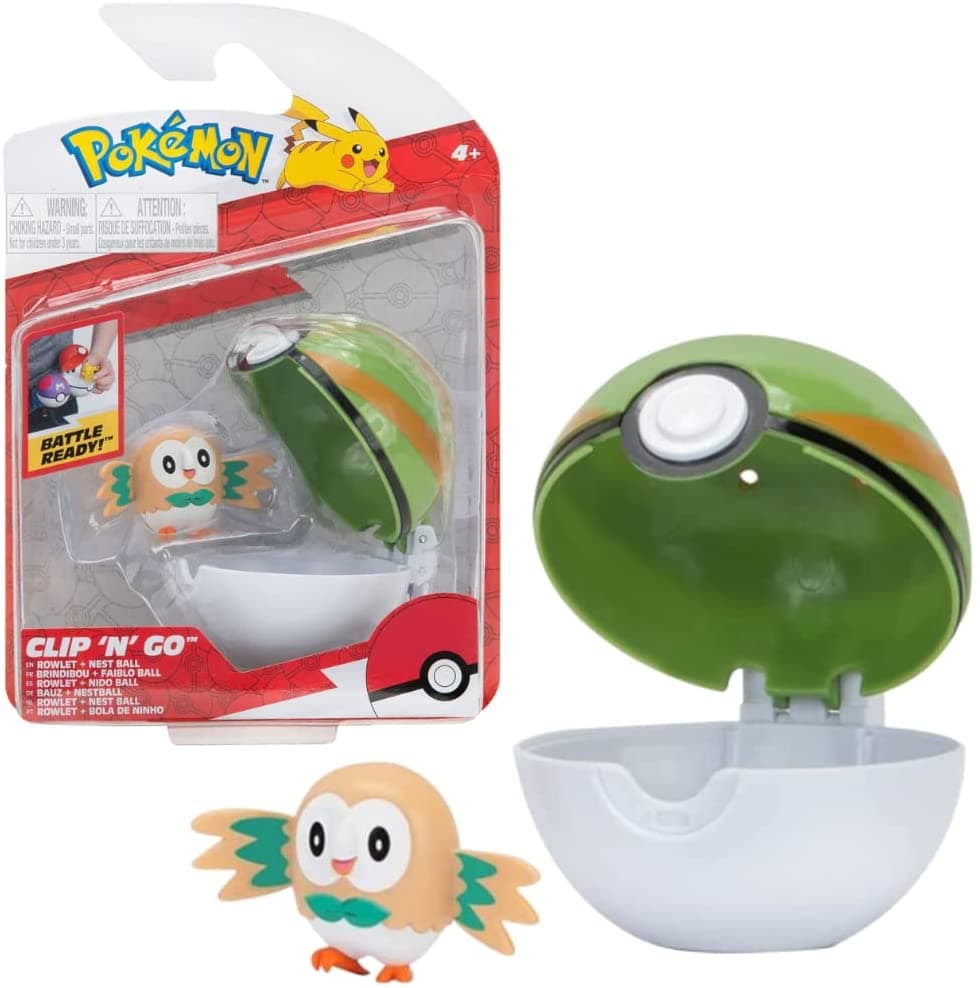 Pokemon Clip N Go Rowlet and Nest Ball PokeBall thumbnail 4