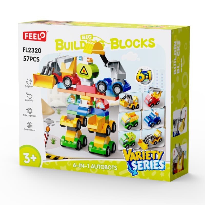 Feelo 6-in-1 Autobots Building Blocks Set | 57-Piece