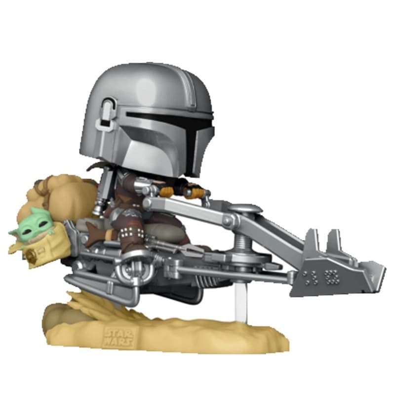 Funko Pop Deluxe Star Wars The Mandalorian on Speeder Figure thumbnail 2