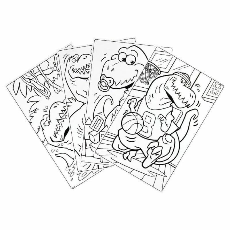 Crayola 18 Page Giant Coloring Pages -T-Rex Troubles thumbnail 3