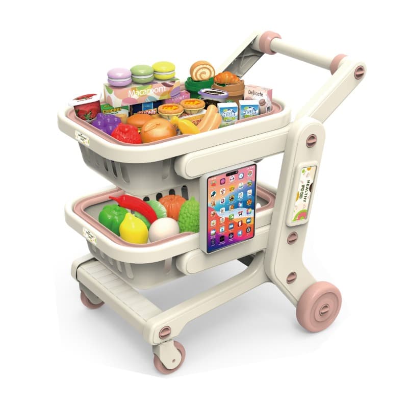 Tc Toys Double Layer Universal Simulation Supermarket Shopping Cart