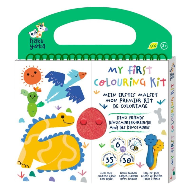 My First Coloring Kit Dino Friends - Crayons & Stickers Set