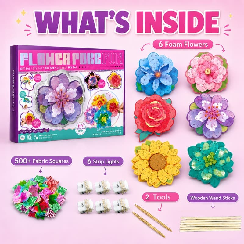 Vanilla Diy Push In Flower Bouquet Craft Kit Arts And Crafts Toy for Kids thumbnail 4
