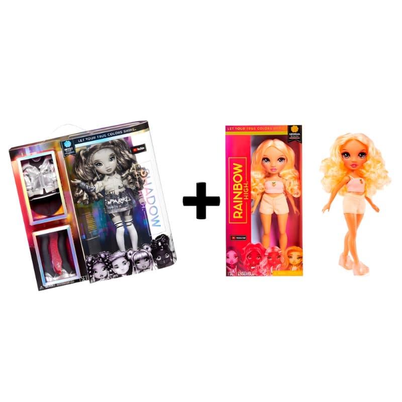 Bundle Rainbow High Nicole Steel Doll + Georgia Bloom Doll