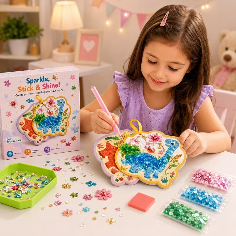Joycat Dinosaur Poke In Art Craft Kit Diy Fabric Craft Toy for Kids thumbnail 2