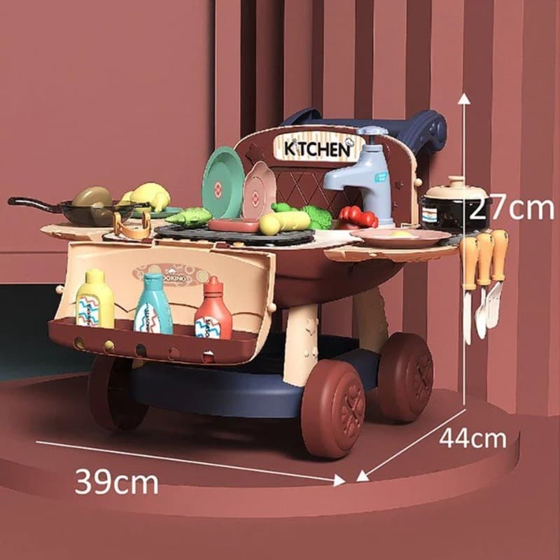 Shungun Toys Kitchen Cart Playset - Red thumbnail 4