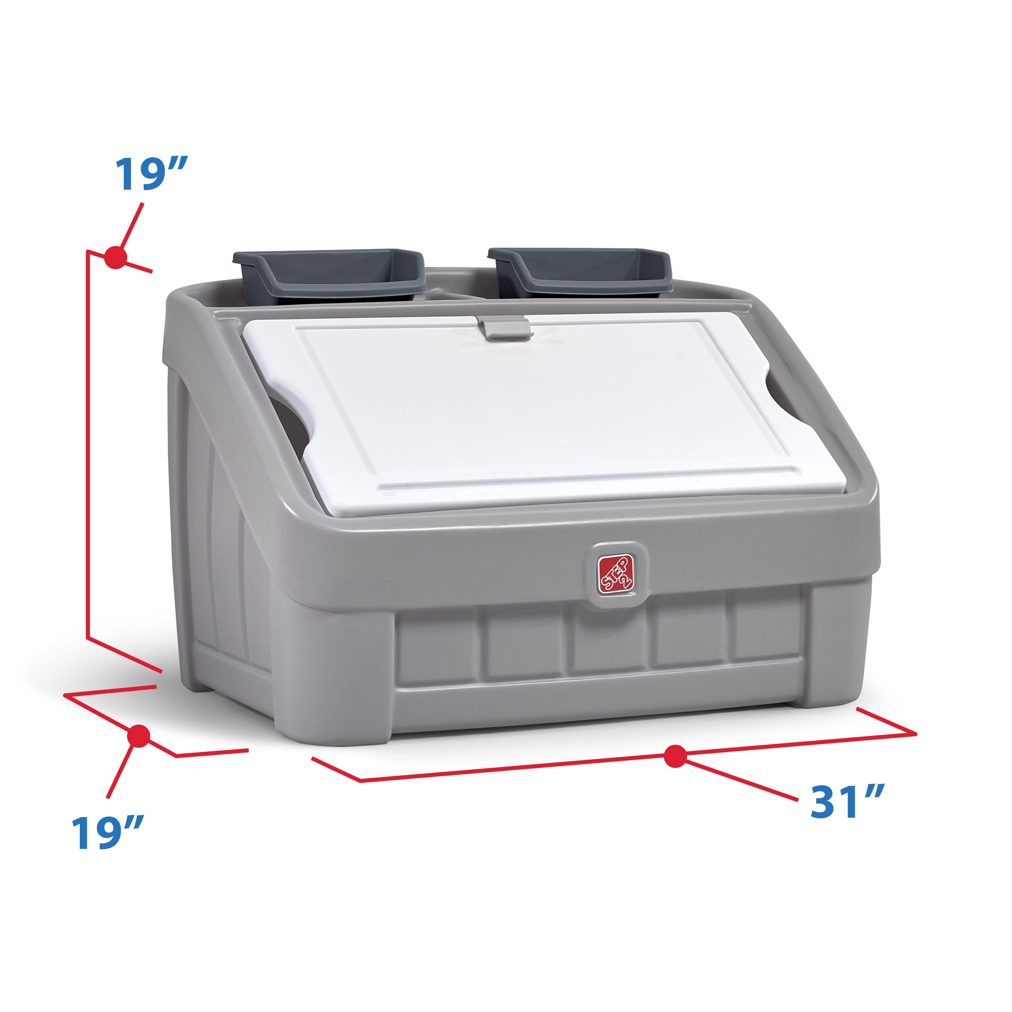 Step2 Toy Box 2 In 1 Art Lid - Gray thumbnail 4