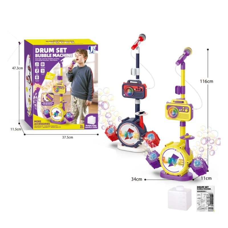 Battery Operated Jazz Drum Microphone Bubble Machine with Music & Bluetooth thumbnail 3