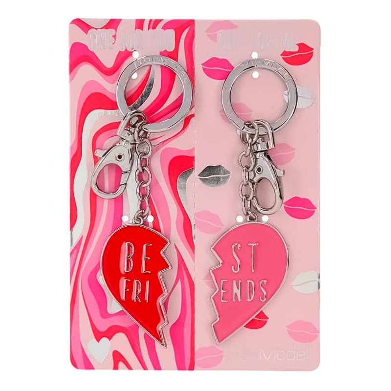 Top Model Heart Shaped Keychain Two Pieces - Multiple Colors thumbnail 5