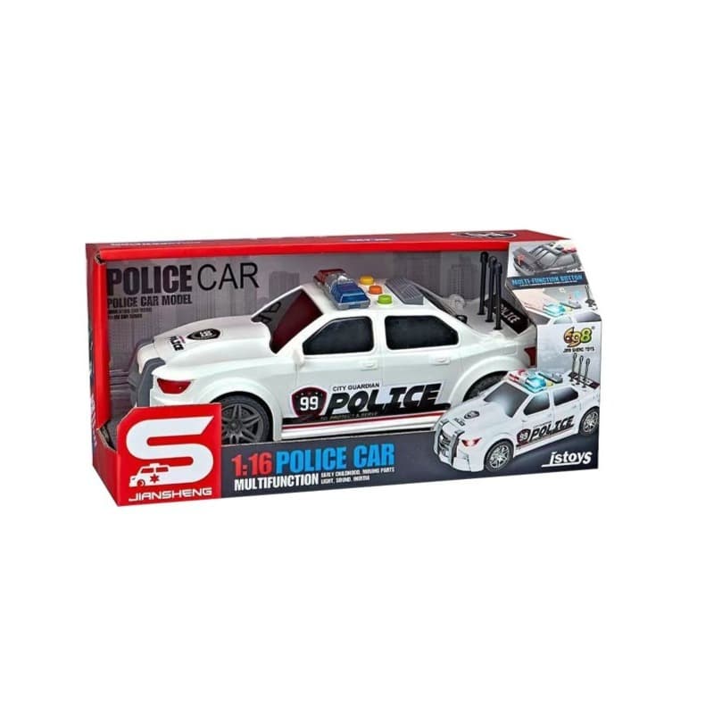 Police Interia Car For Kids - White