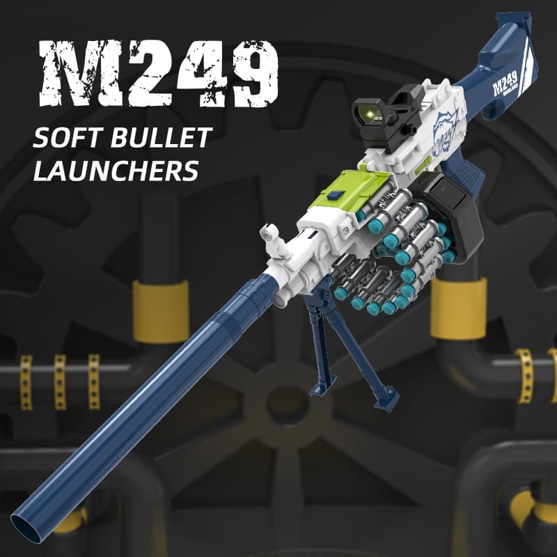 M249 Manual Pull Soft Bullet Toy Rifle thumbnail 3