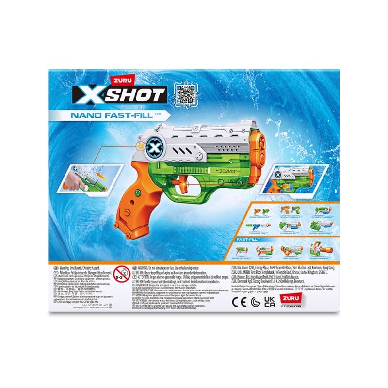 X-Shot Water Fast Fill Nano Blaster By Zuru thumbnail 2