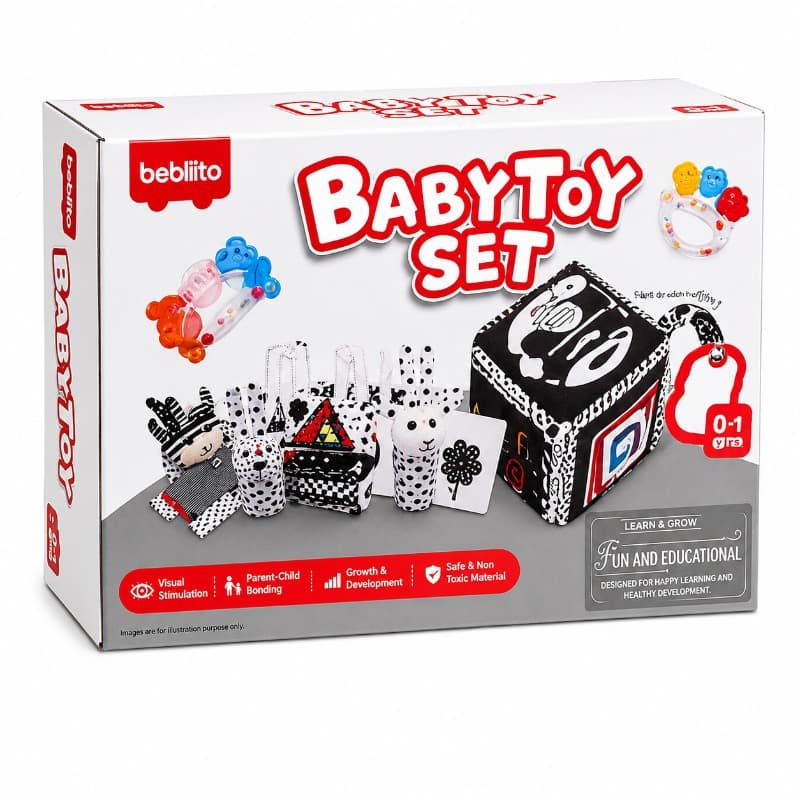 Baby Sensory Toy Gift Set Rattles Teethers Cloth Book