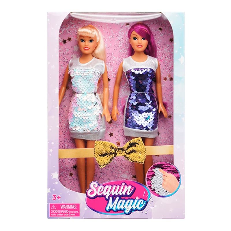 Toyworld Twin Pack Sequin Magic Doll thumbnail 2