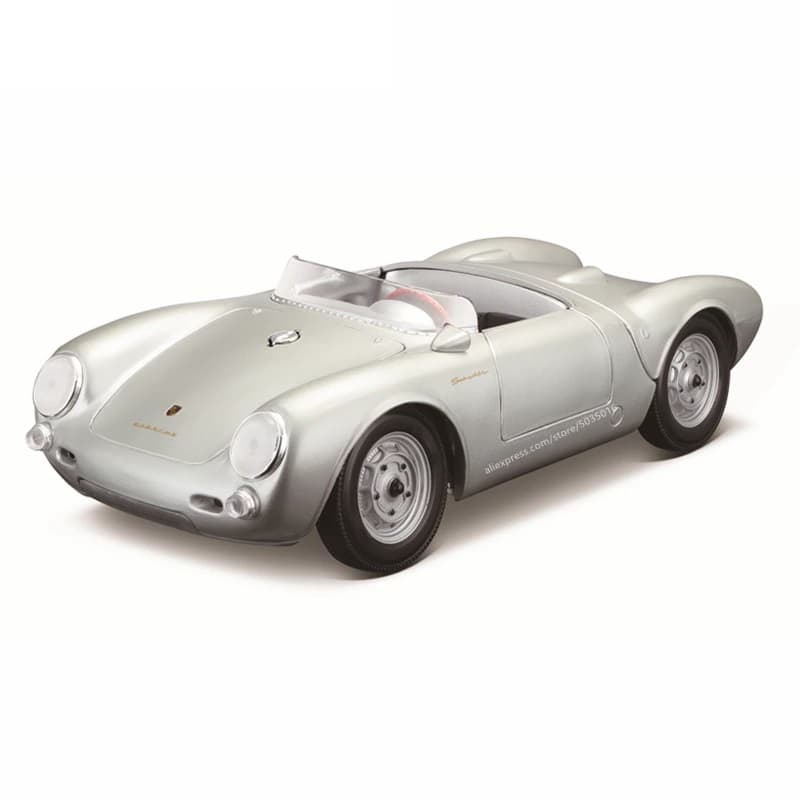Maisto 1:18 Scale Porsche 550A Spyder Diecast Vehicle - Silver thumbnail 3