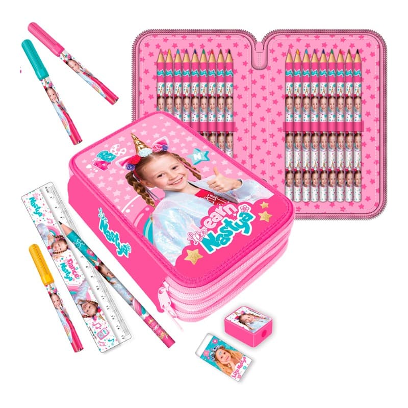 Like Nastya 3 Zippers Pencil Case