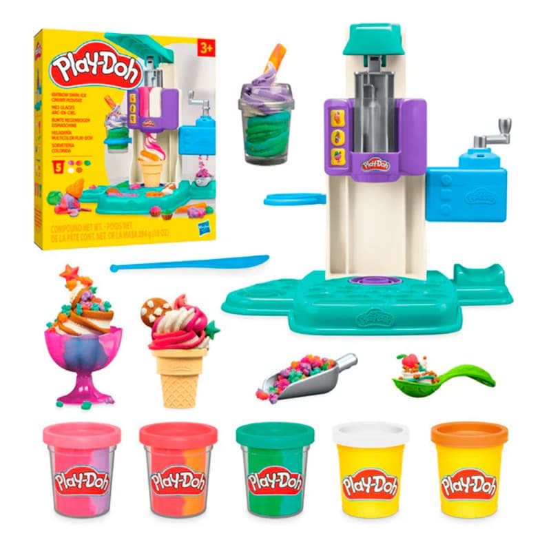 Play Doh Rainbow Swirl Ice Cream Playset thumbnail 2
