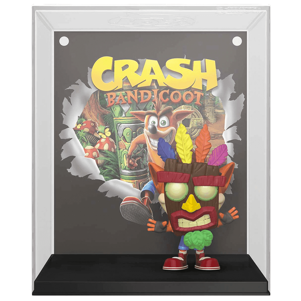 Funko Pop Game Cover Games Crash Bandicoot With Aku Mask thumbnail 2