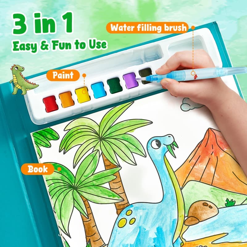 Vanilla Dinosaur Watercolor Painting Set Art And Craft Toy for Kids thumbnail 3