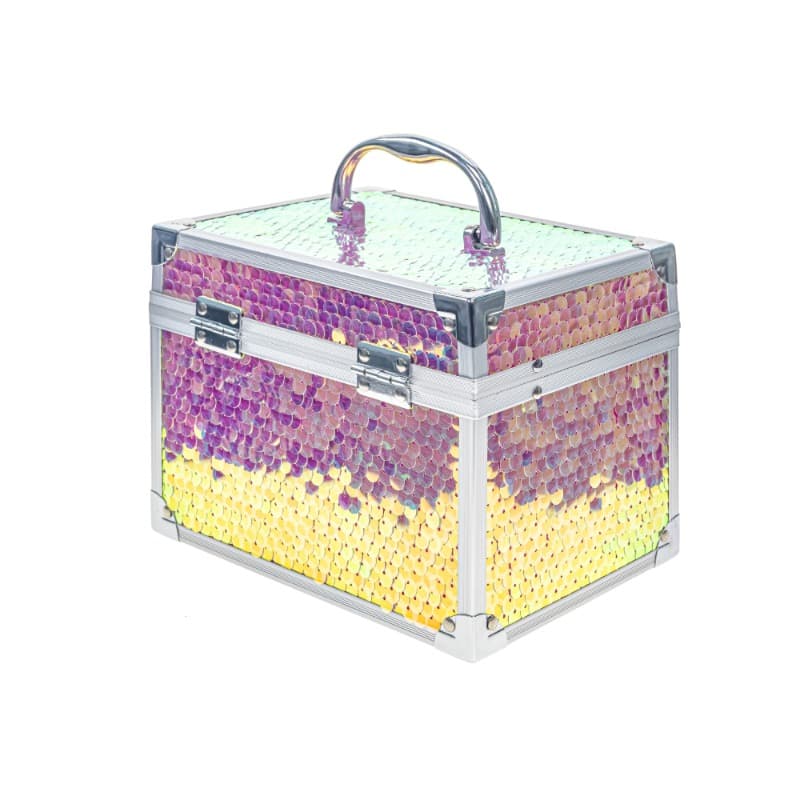 Barbie Sequin Cosmetic Train Case Beauty Set for Kids thumbnail 3