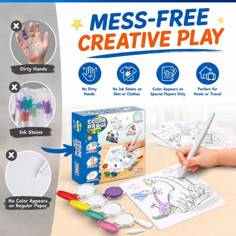 Vanilla Non Toxic Mess Free Magic Painting Kit 8 Colors thumbnail 3