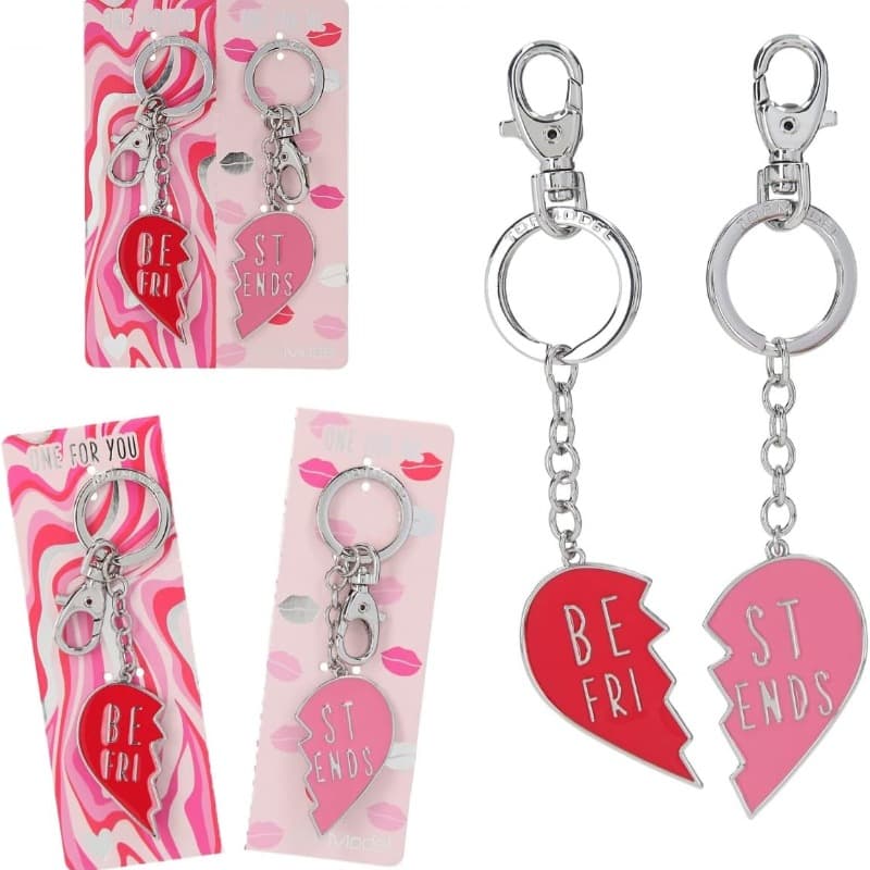 Top Model Heart Shaped Keychain Two Pieces - Multiple Colors thumbnail 2