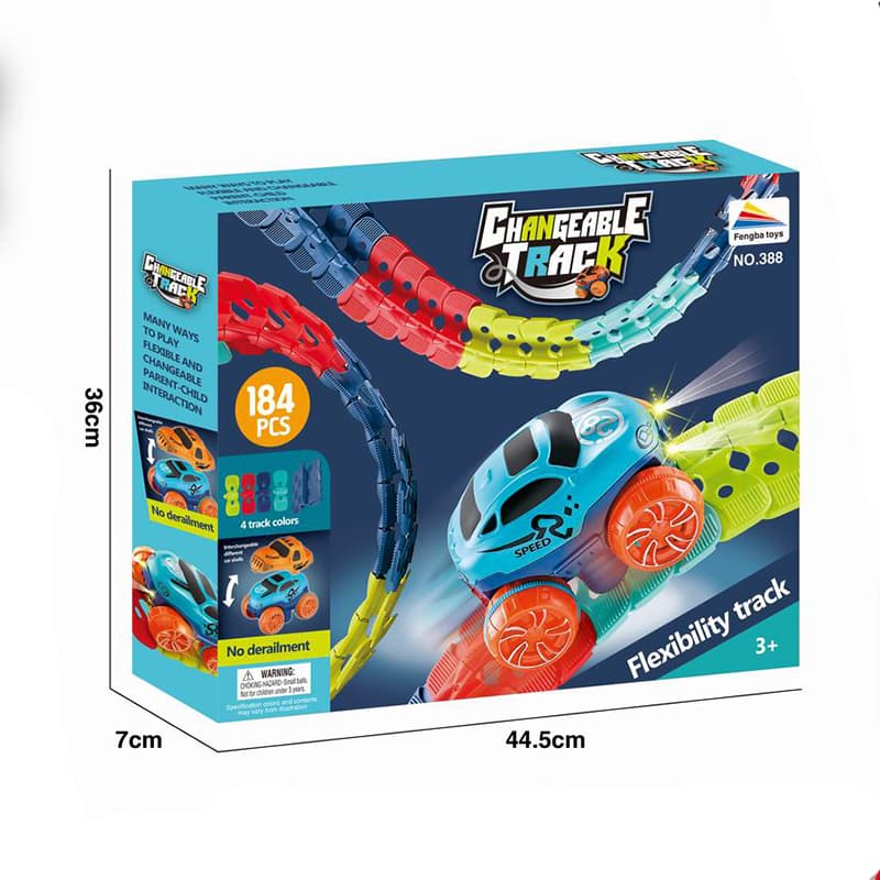 Changeable Track With Led Light Up Race Car 184 Pcs thumbnail 2