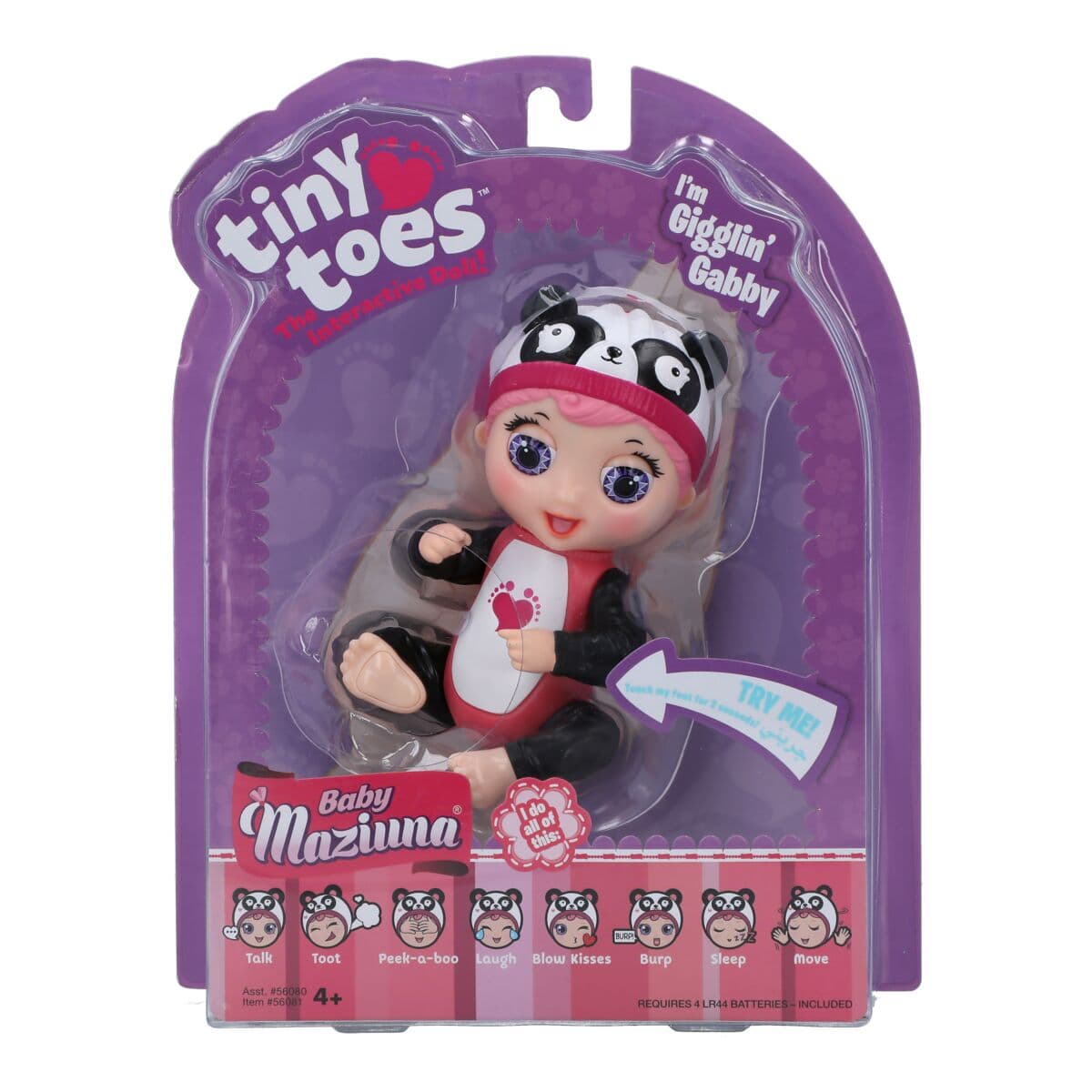 Baby Maziuna Tiny Toes Interactive Doll - Black