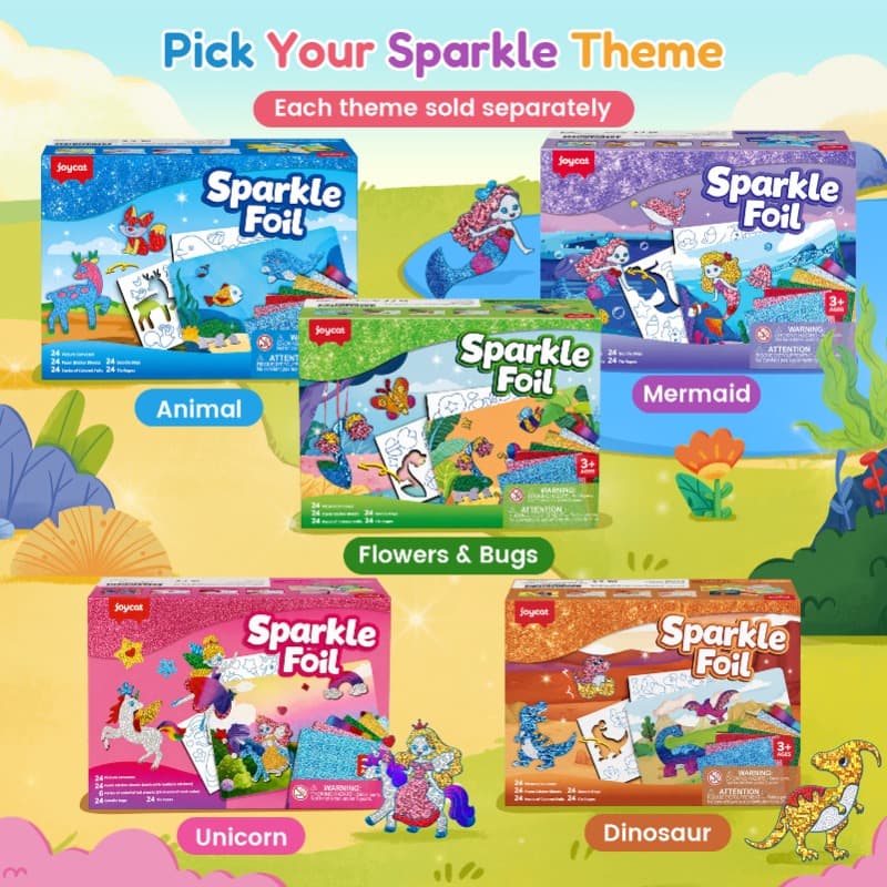 Joycat Dinosaurs Sparkle Foil Art Kit Diy Craft Toy for Kids thumbnail 4