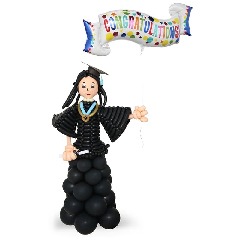 Graduation Decoration Balloon - Graduate Black Girl Balloon