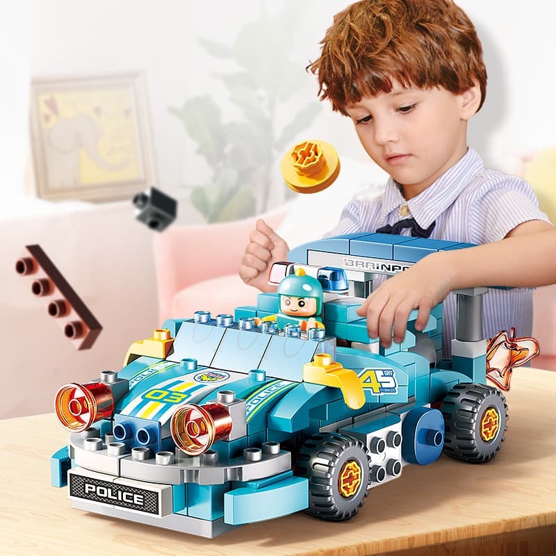 Feelo Racing Police Car Building Blocks Set for Kids | 182-Piece thumbnail 3