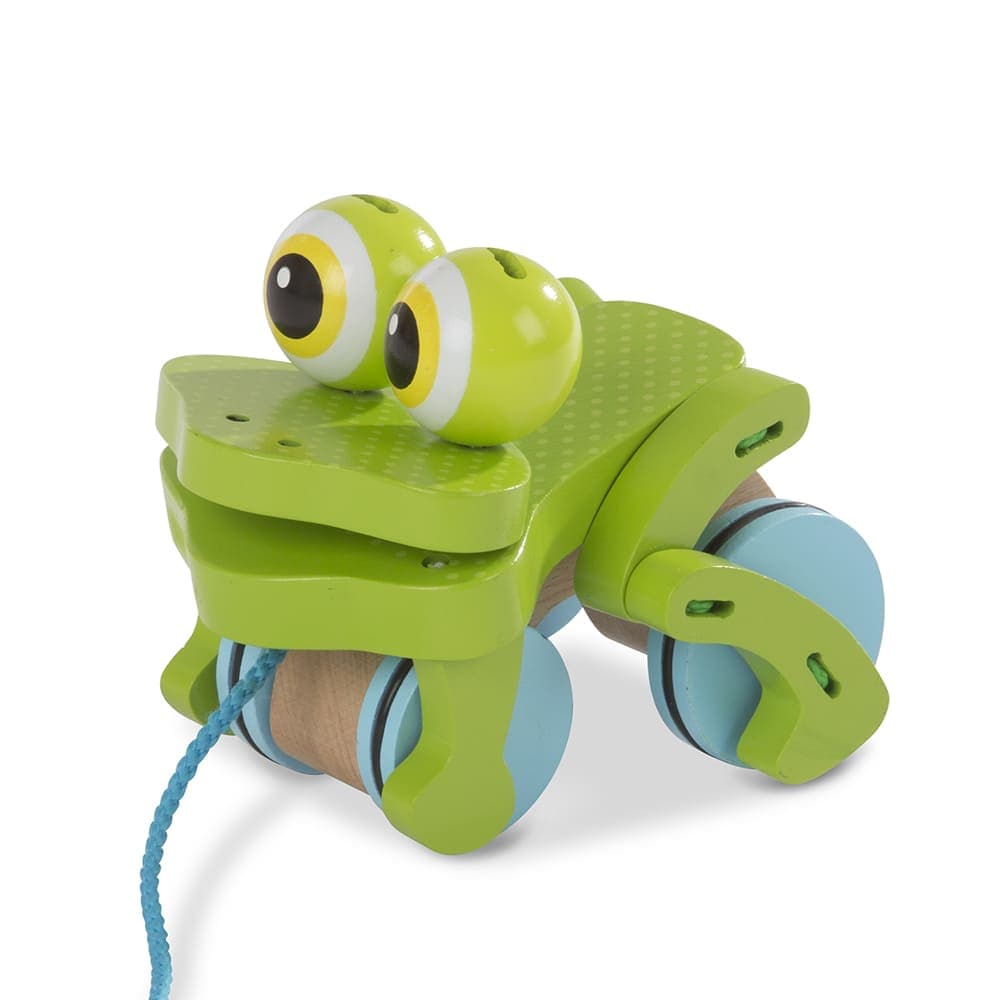 Melissa And Doug First Play Frolicking Frog Wooden Pull Toy thumbnail 2