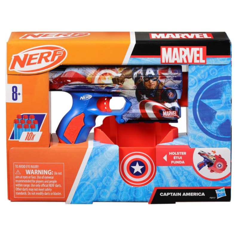 Nerf Captain America Dart Blaster with 10 Foam Darts thumbnail 3