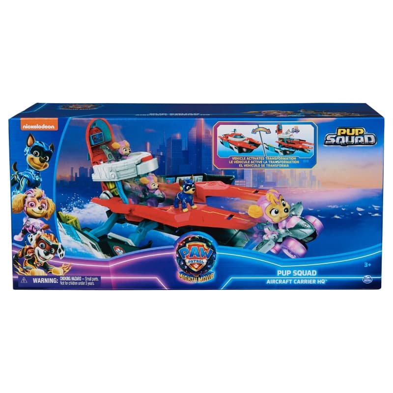 PAW Patrol Pup Squad Aircraft Carrier with Skye Racer & Chase Figure