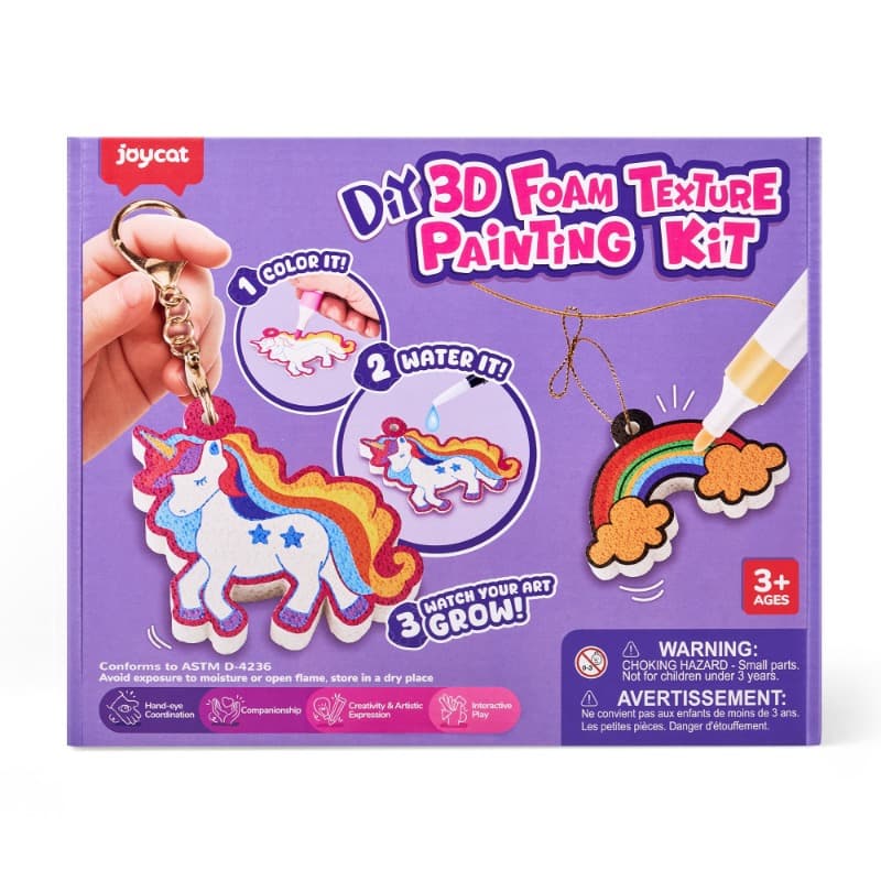 Joycat Unicorn 3D Foam Texture Painting Kit Diy Craft Toy for Kids