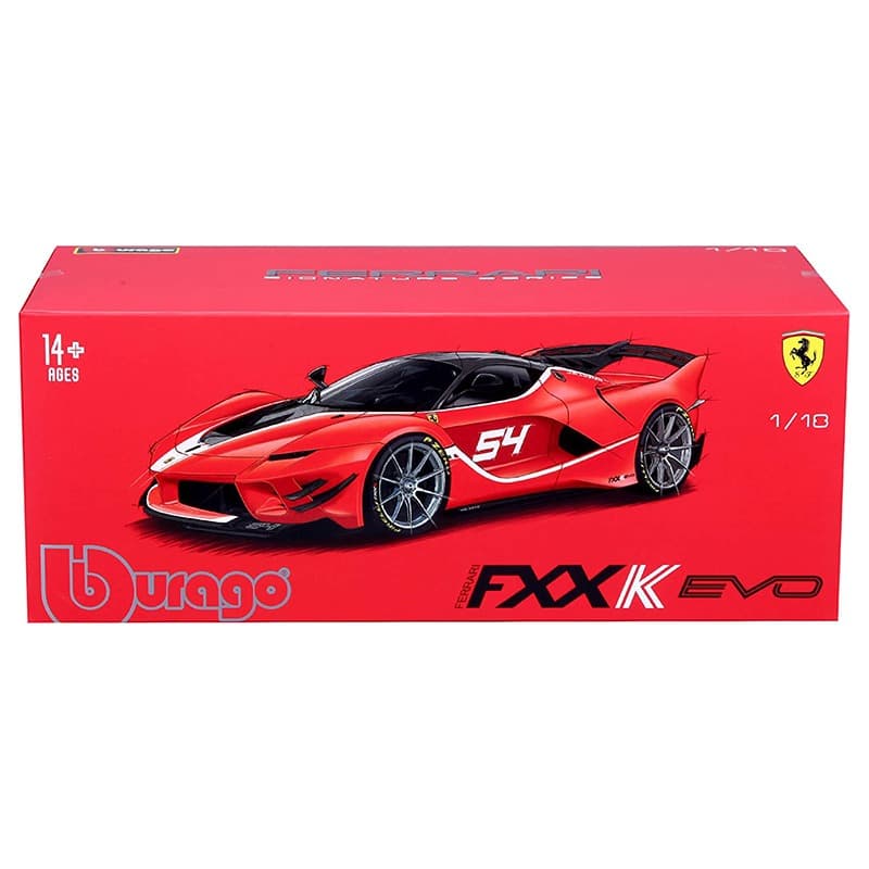 Bburago Ferrari FXX K EVO54 1/18 Die-Cast Car - Red thumbnail 3