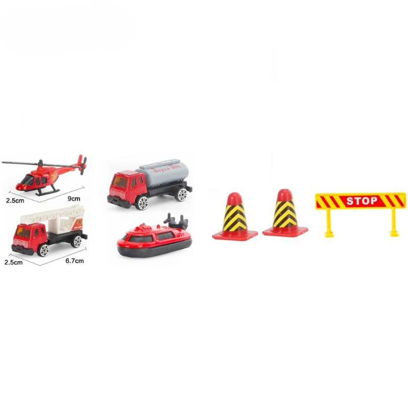 First Kid Little Ant Metal Hauler 1:35 Scale Fire Rescue Transport Car Carrier Truck Set thumbnail 2